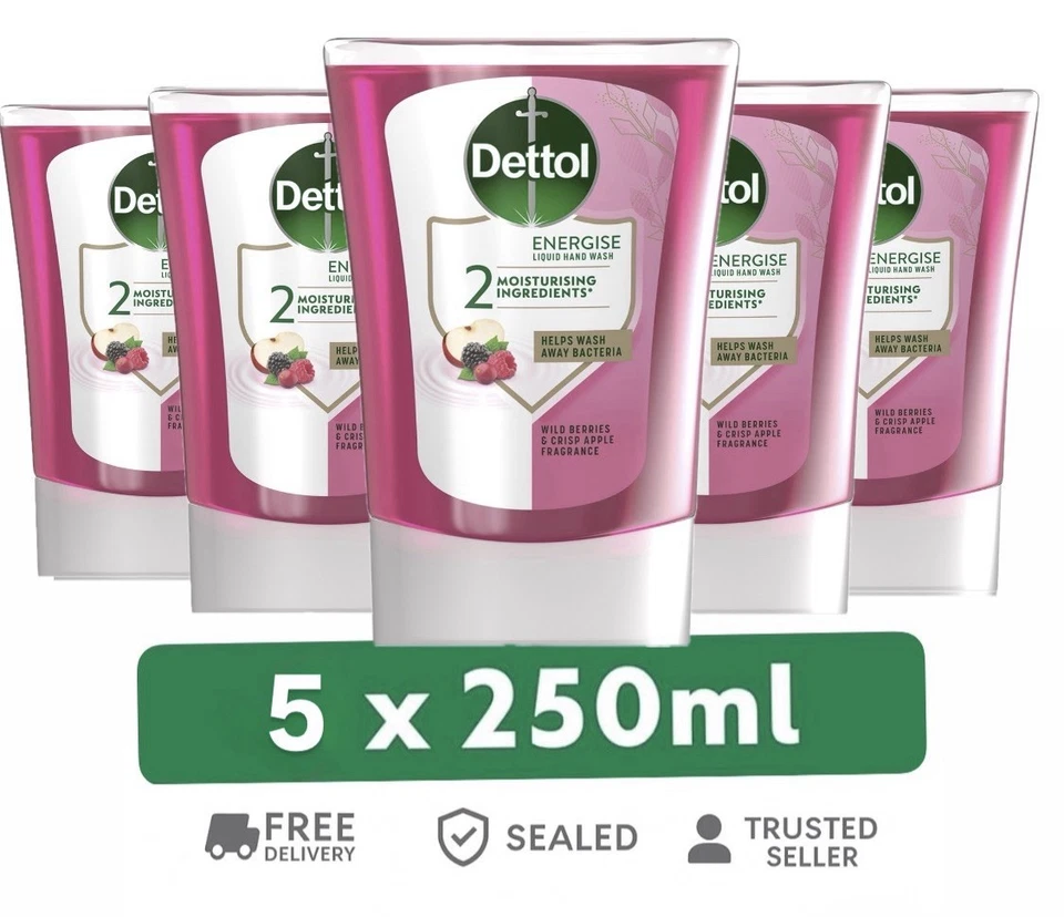 5 x Dettol No Touch Refill 250ml Wild Berries & Crisp Apple – Soft on Skin