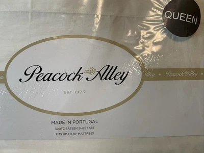 Sábanas Queen Peacock Alley 300TC 100 % Algodón Satén - Marfil - Hechas en Portugal Foto 1 de 4