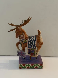 Jim Shore Dash Away Rentier Heartwood Creek BLAU Decke Geweih 2004 LESEN! - Bild 1 von 14