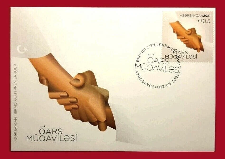 Azerbaiyán 2021 * 100 años del Tratado de Kars * Apretón de manos * FDC Foto 1 de 1