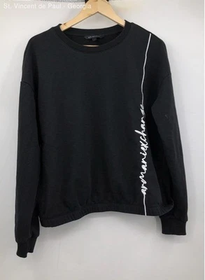 Armani Exchange Black Pullover Crewneck Sweatshirt French Terry Men's L Designer - Image 1 of 4