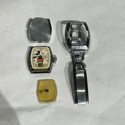 Винтажные наручные часы 1930-х Ingersoll Mickey Mouse на запчасти или для ремонта  - Изображение 1 из 4