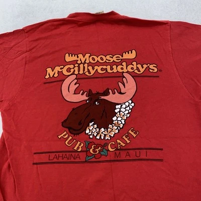 Винтажная мужская маленькая рубашка Moose McGillycuddy's Hawaii Lahaina Maui паб кафе 90-е - Изображение 1 из 4