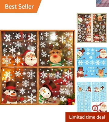 Elegantes calcomanías blancas de copo de nieve para ventanas - Decoraciones navideñas perfectas Foto 1 de 4