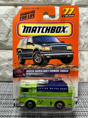 Matchbox Mack Auxiliary-Power Truck #77 of Vehicles Fire Rescue Green - Image 1 of 4