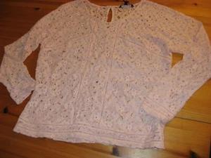 Ladies peach/rose lace top Size 42 (14-16) Galeries lafayette RRP €39.99 - Picture 1 of 9