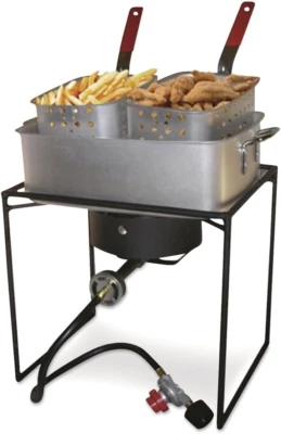 1618 16-Inch Propane Outdoor Cooker with Aluminum Pan and 2 Frying Baskets, Mult - Image 1 of 4