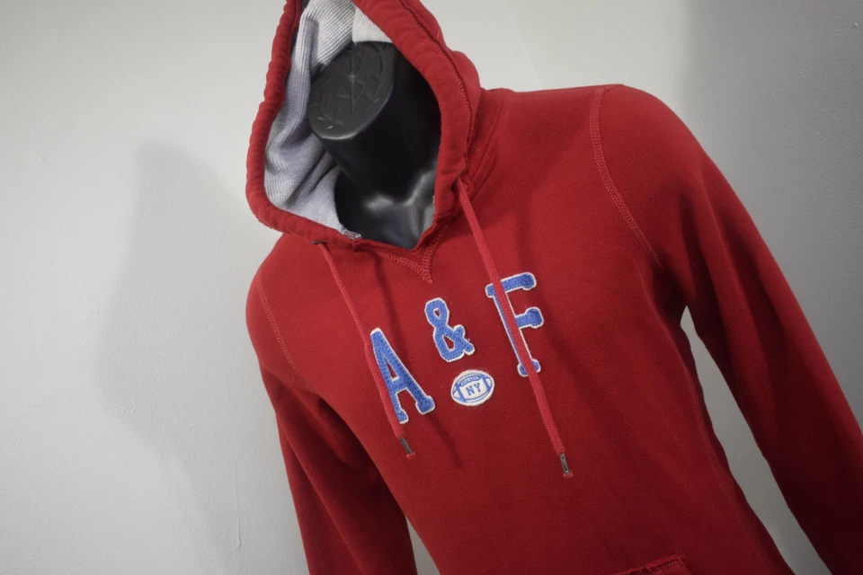 Abercrombie & Fitch толстовка с капюшоном красный хлопок смесь пуловер свитер женщин большой - Изображение 1 из 4