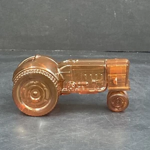 Vintage The Harvester Farm Tractor AVON Aftershave Bottle Orange Glass Decor Man - Picture 1 of 6