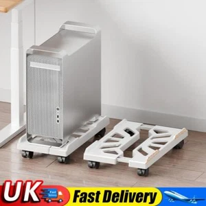 Mobile Computer Tower Stand with 4 Caster Wheels Adjustable CPU Stand (White) UK - Afbeelding 1 van 8