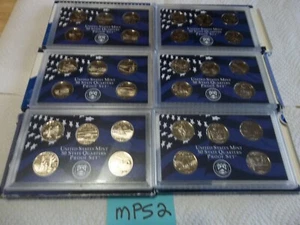 LOT of 6 U.S.  Mint 50 state quarters Proof Sets in OGP COA 2001-07  FREE SHIP! - Picture 1 of 7