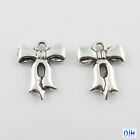 Bulk Gift Bow Charm Pendant Tibetan Silver Select Qty 5/10/20