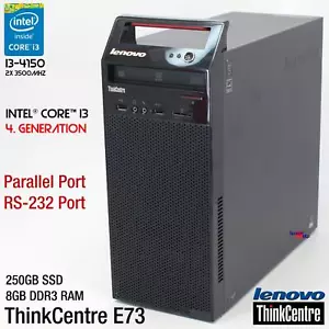 IBM Lenovo ThinkCentre E73 i3 4150 Computadora PC Paralelo Lpt Windows 10 250GB - Imagen 1 de 5