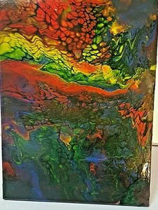 Quadro astratto in Fluid Paint acrilico a base acqua (Acrylic Pouring) cm.30x40 - Foto 1 di 10