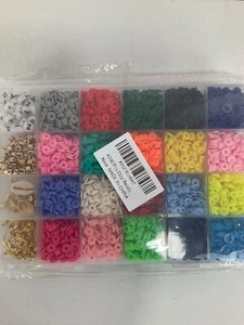 4000Pcs Clay Beads - Jewelry Bracelet Making Kit Colors Flat Polymer Bead New - Picture 1 of 4