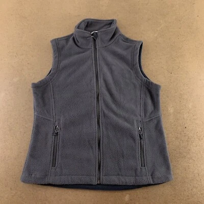 Port Authority Women's Small Gray Fleece Mock Neck Pocketed Full Zip Vest New - Image 1 of 4