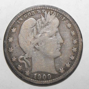 1909-D Barber Quarter, Fine - Picture 1 of 2