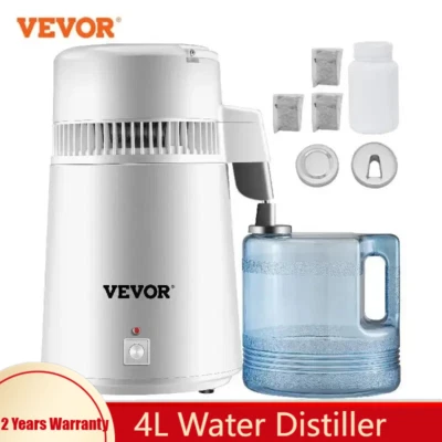 Destilador de água VEVOR 4L máquina de água destilada prata destilador de água - Imagem 1 de 4