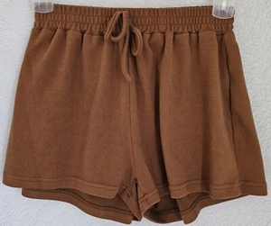 Womens Shorts Size M Medium Brown Fleece - Picture 1 of 24