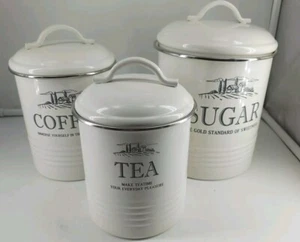 Kitchen Canisters for Countertop Airtight Coffee Sugar Coffee Tea NIB Set Of 3 - Picture 1 of 7