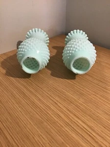 Fenton HOBNAIL TURQUOISE Aqua 7 1/2" Hurricane Replacement Globe Shade: - Picture 1 of 8