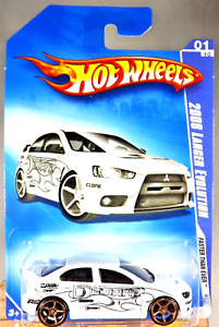 2009 Hot Wheels Walmart #127 Faster Than Ever 1/10 2008 LANCER EVOLUTION White