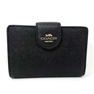 Cartera Coach mediana con cremallera en esquina en cuero negro 6390 nueva con etiquetas - Imagen 1 de 7