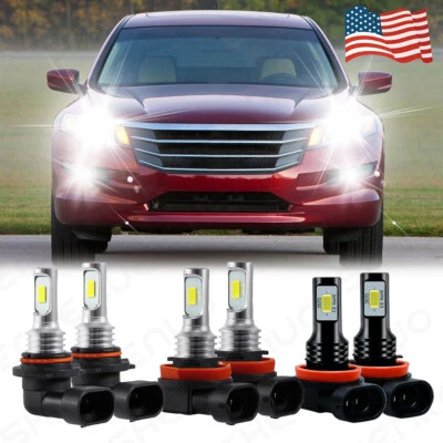 Para Honda Accord Crosstour 2010-2011 6X Bombillas LED Luz Alta + Niebla Foto 1 de 4