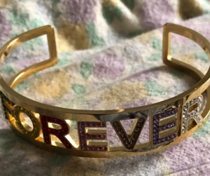 Bracelet manchette acier inoxydable, FOREVER, doré, Neuf (AM) - Imagen 1 de 1
