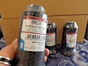 Woolly Nylon Overlocking Stretch, Machine Thread Black or White 1500m - BIRCH AU - Picture 1 of 10