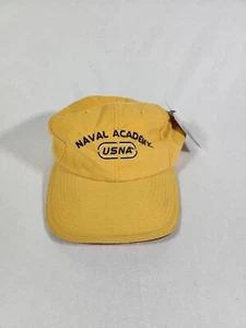 US Navy USNA United States Naval Academy Yellow Embroidered Baseball Cap Hat - Picture 1 of 5