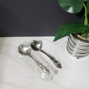 Oneida Community Brahms Stainless Flatware Round Soup Spoons Set of 2 New - Picture 1 of 6