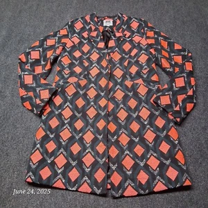 Milly Minis Girls Long Coat Size 12 Orange and Black Diamond - Picture 1 of 8