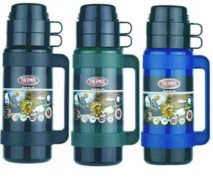 Thermos Mondial LARGE 1,8 Liter glasgefütterter Vakuumkolben schwarz/grün/blau - Bild 1 von 5