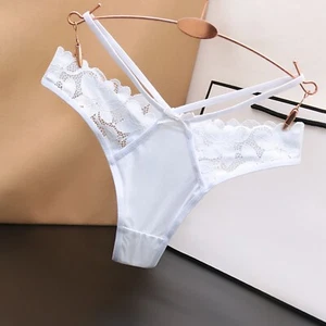 New Pure Lace Transparent Underwear For Girls Low Waist Seamless Hollow Thin - Picture 1 of 32