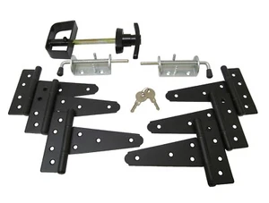 Shed double door hardware kit: 5"Hinges T Handle HD Barrel Bolts Sheds, Gates - Picture 1 of 4