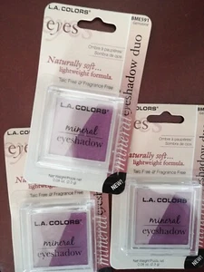 Lot 3/ L.A. COLORS Gemstone Pink Purple Lightweight Mineral Eyeshadow Duo Powder - Picture 1 of 20