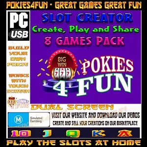 Slot Machine Poker Machine Pokies Arcade 8 Games Pack- Slot Creator - Pc - Picture 1 of 10