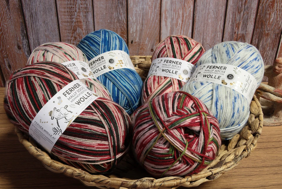 FERNER WOLLE 150 g Ferner Mally Socks XMAS 75% Schurwolle (Merino), 25%Polyamid