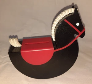 ***DDR Alte Spardose Spielzeug Pferd Schaukelpferd Tresor Verlag schwarz****** - Bild 1 von 6