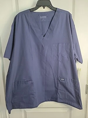 Blusa Médica Para Hombre Landau Essentials Mediana 5 Bolsillos Cuello en V 7489 Azul Marino 3XL Foto 1 de 4