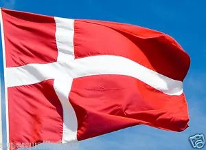 NEW 3x5 ft DENMARK DANISH FLAG double sided better quality usa seller - Picture 1 of 4