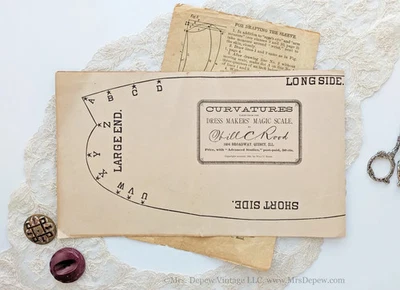 Rare Antique 1800s Rood Dress Makers' Scale Tailor System Pattern Drafting Tool - Image 1 of 4