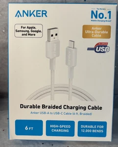 Anker Durable Braided Fast Charging Cable - USB-A to USB-C Cable - 6ft - Picture 1 of 3