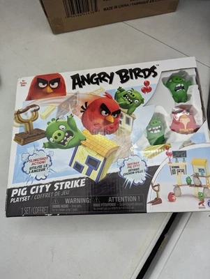 Angry Birds Pig City Strike Playset Slingshot Action Game Interactive Toys Kids - Image 1 of 2