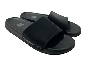 Sandalias Lululemon Restfeel para hombre talla 12 diapositivas negras sobre negras sin cordones en la playa - Imagen 1 de 9