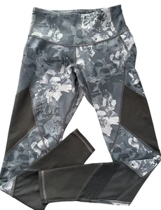 Leggings a rete OLD NAVY ACTIVE Go-Dry taglia small aderenti grigi floreali e neri - Foto 1 di 10