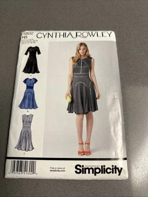Simplicity 1802    Cynthia Rowley Sewing Pattern Misses Dress Size 6-14 Uncut - Image 1 of 4