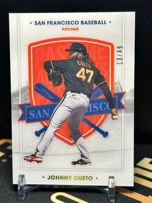 Panini Chronicles America's Pastime 2021 Johnny Cueto #57 SP oro 13/49 Foto 1 de 4