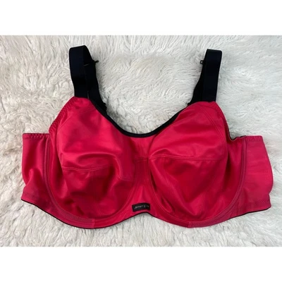 Elomi Energise Women's 46DD Hot Pink Black Unlined Full Coverage Bra - Image 1 of 4